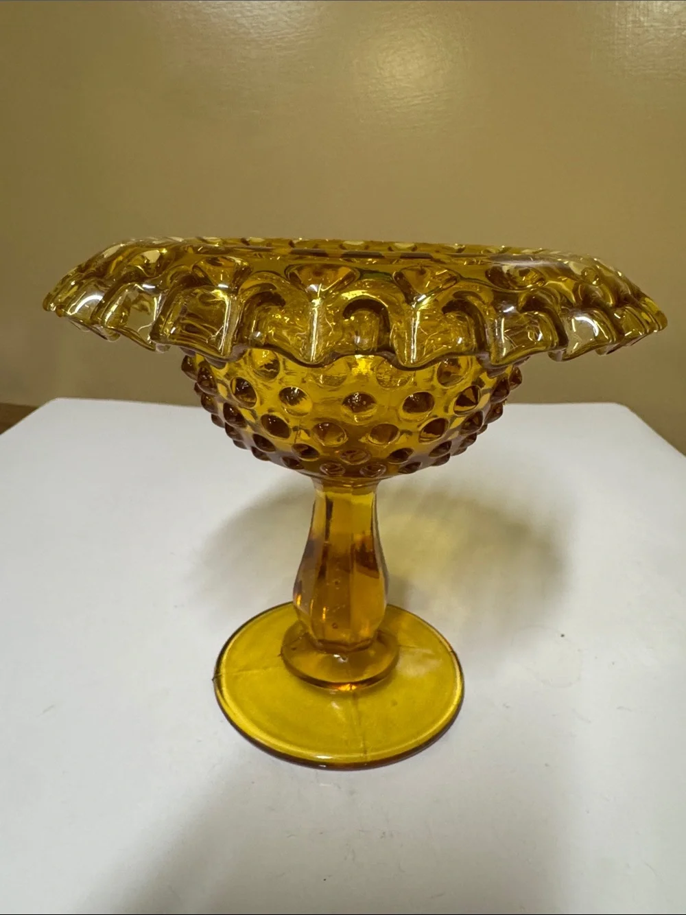 FENTON Art Glass Amber Hobnail Fairy Lamp Base ONLY 5.25